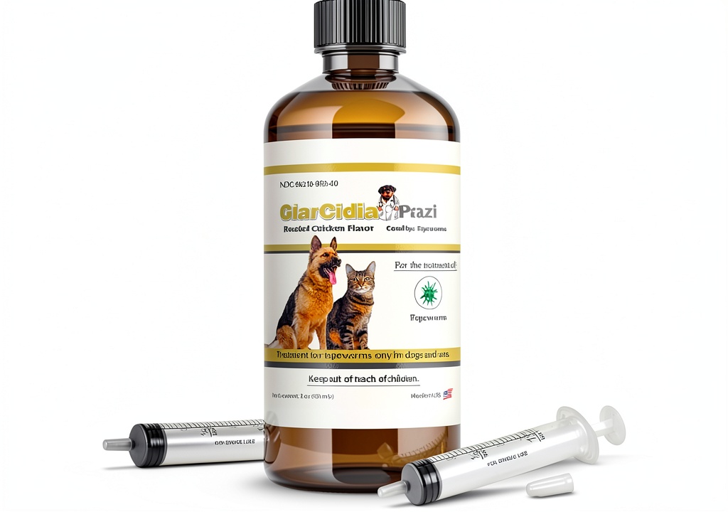 Administering GiarCidia dewormer liquid to a dog