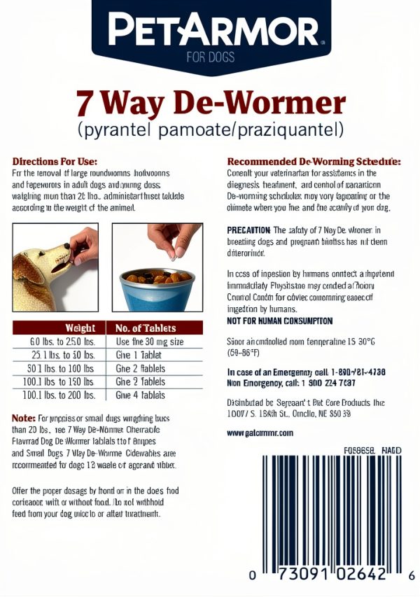 PetArmor 7 Way Dog Dewormer Chewable Tablets Vet Quality-2
