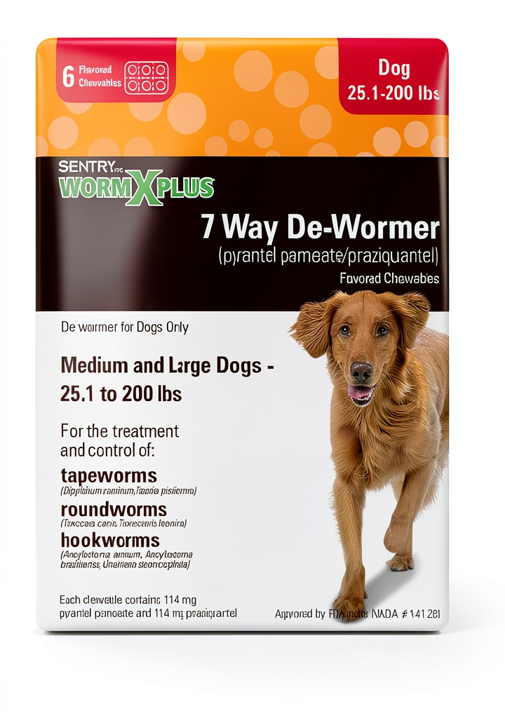 SENTRY Dog Dewormer chewable tablets packaging