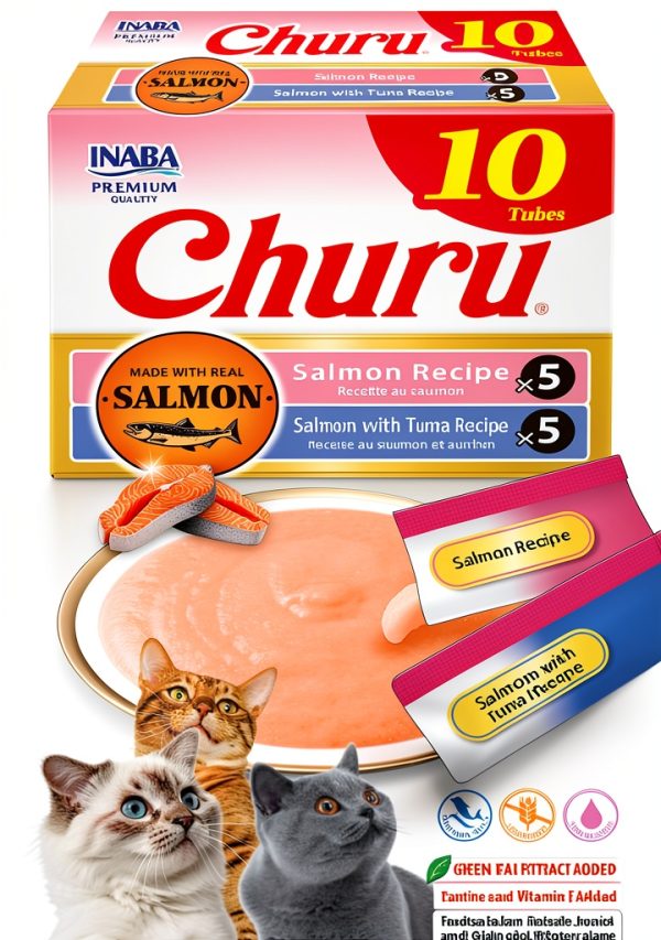 Inaba Churu Lickable Cat Treat Paste 40 Count Tuna & Seafood-0