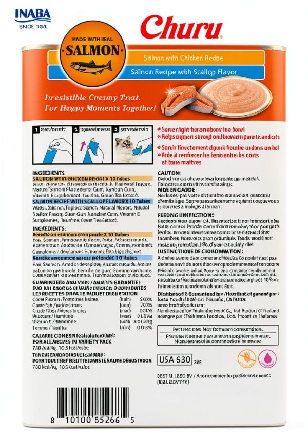 Inaba Churu Lickable Cat Treat Paste Pack 40 Count Tuna Seafood-8