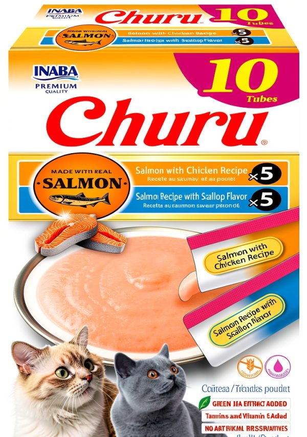 Inaba Churu Lickable Cat Treat Paste 40 Count Tuna Seafood Variety-0