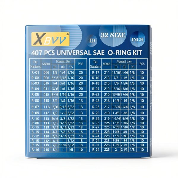 407 Pcs Universal SAE O Ring Assortment Kit，32 Inch Sizes Standard Nitrile Rubber O'ring Set for Automotive Hydraulic Faucet Professional Plumbing Pressure Washer Air or Gas Sealing Repair-1