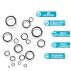 KEZE 1200 Pcs 24 Size Universal Rubber O-Ring Assortment Kit with 4-Piece Precision Pick and Hook Set for Auto Vehicle Faucet Plumbing Pressure Washer Air or Gas Sealing Repair OD:6mm-28mm O Ring-6