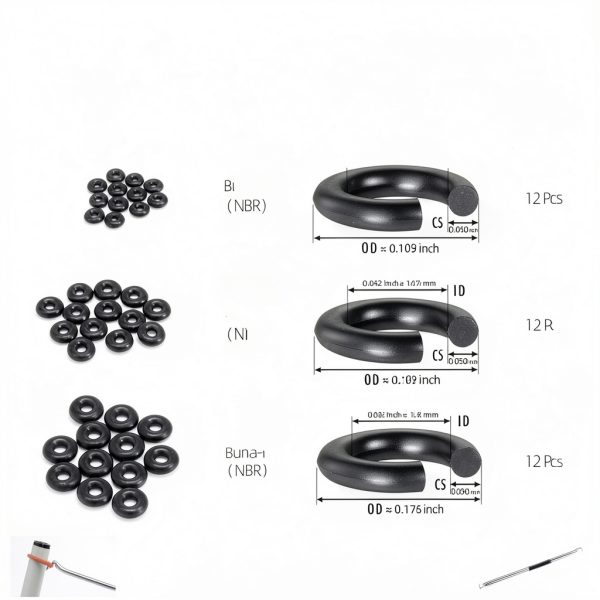 O-Ring, Buna-n, Tool Kit with 3 Convenient Sizes, Replacement for Mini Dental Implants-1