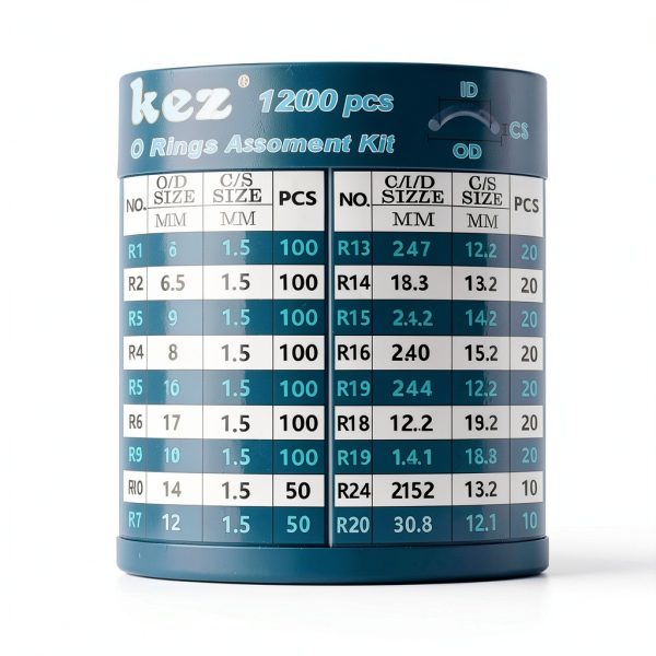 KEZE 1200 Pcs 24 Size Universal Rubber O-Ring Assortment Kit with 4-Piece Precision Pick and Hook Set for Auto Vehicle Faucet Plumbing Pressure Washer Air or Gas Sealing Repair OD:6mm-28mm O Ring-1