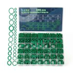 KEZE 595 Pcs Air Conditioning O Ring Kit,36 Size Seal Rubber O-Rings Assortment Set for Compressor Automotive A/C Plumbing Repair ID:3-22mm (Green)-0