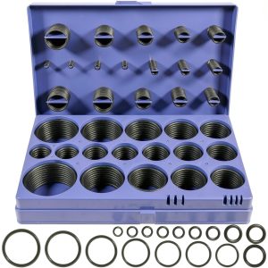 407 Pcs Universal SAE O Ring Assortment Kit，32 Inch Sizes Standard Nitrile Rubber O'ring Set for Automotive Hydraulic Faucet Professional Plumbing Pressure Washer Air or Gas Sealing Repair-0