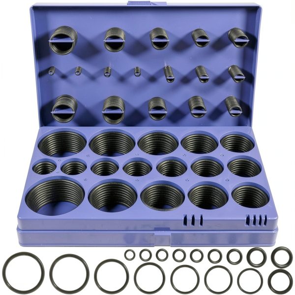 407 Pcs Universal SAE O Ring Assortment Kit，32 Inch Sizes Standard Nitrile Rubber O'ring Set for Automotive Hydraulic Faucet Professional Plumbing Pressure Washer Air or Gas Sealing Repair-0